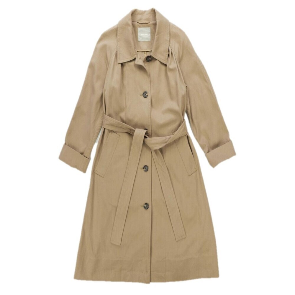 NEW Everlane Gathered Drape Trench Coat Minimal Preppy Tailored French Girl Boho